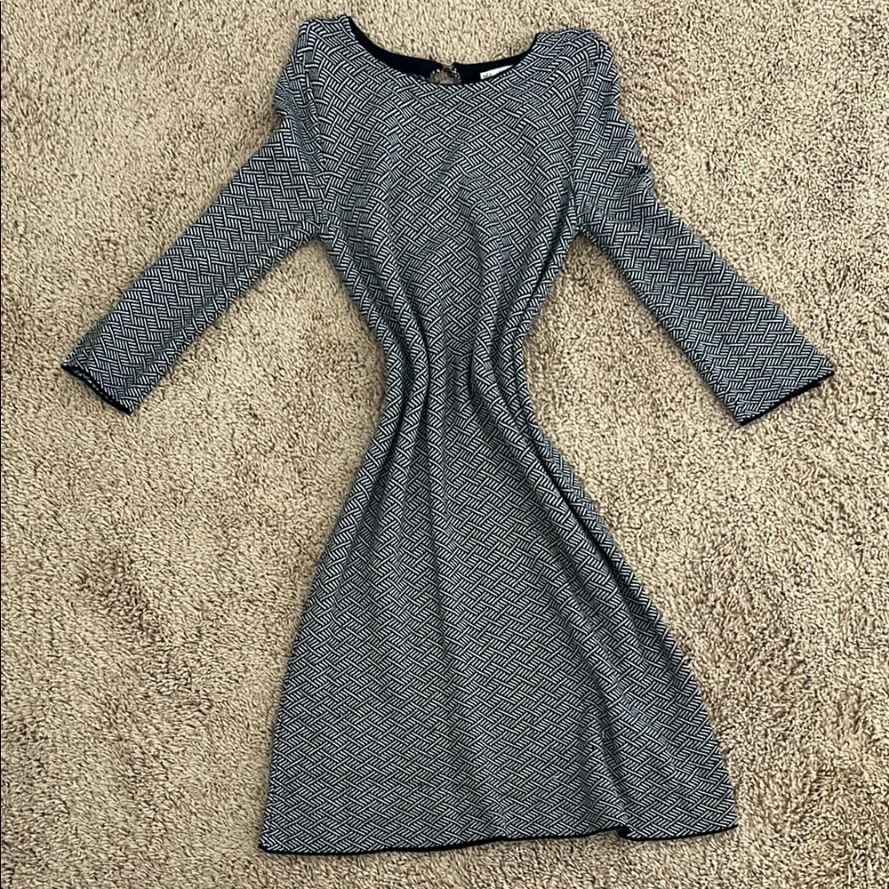 Zara Gray knit Dress 3/4 Sleeve Crew Neck